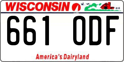 WI license plate 661ODF