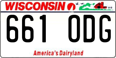 WI license plate 661ODG