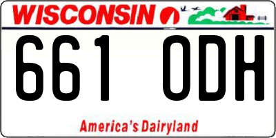 WI license plate 661ODH