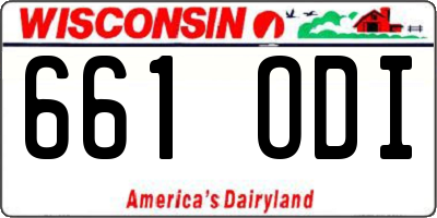 WI license plate 661ODI