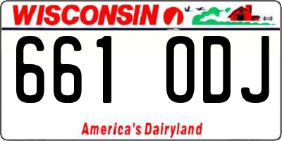 WI license plate 661ODJ