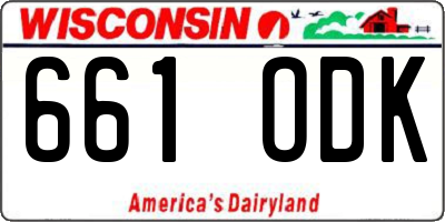 WI license plate 661ODK