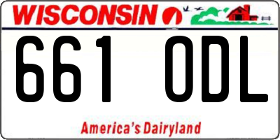 WI license plate 661ODL