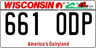 WI license plate 661ODP
