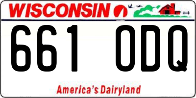 WI license plate 661ODQ