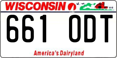 WI license plate 661ODT