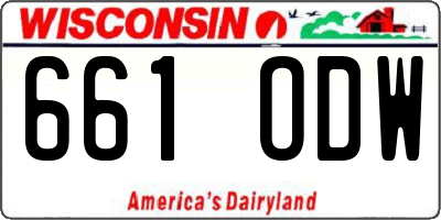 WI license plate 661ODW