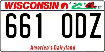 WI license plate 661ODZ