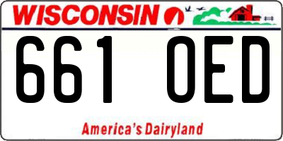 WI license plate 661OED