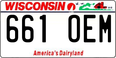 WI license plate 661OEM