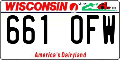 WI license plate 661OFW