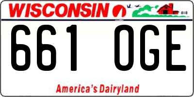 WI license plate 661OGE