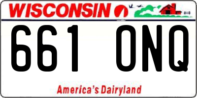 WI license plate 661ONQ