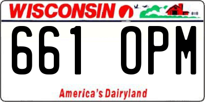 WI license plate 661OPM
