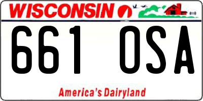 WI license plate 661OSA