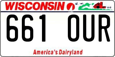 WI license plate 661OUR