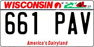 WI license plate 661PAV