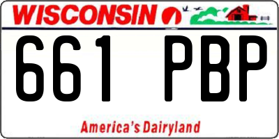WI license plate 661PBP