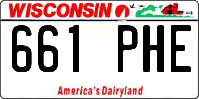 WI license plate 661PHE
