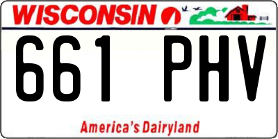 WI license plate 661PHV