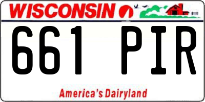 WI license plate 661PIR