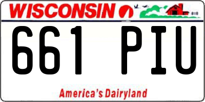 WI license plate 661PIU