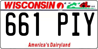 WI license plate 661PIY