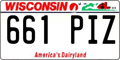 WI license plate 661PIZ