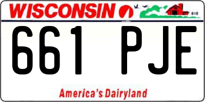 WI license plate 661PJE
