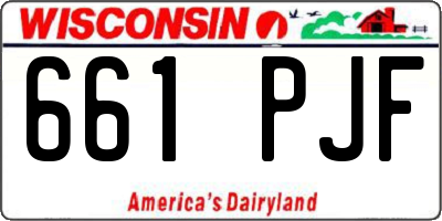 WI license plate 661PJF