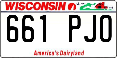WI license plate 661PJO