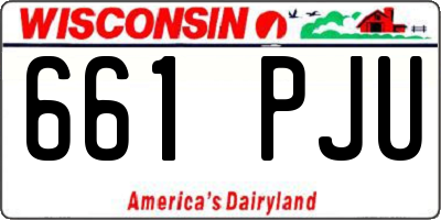 WI license plate 661PJU