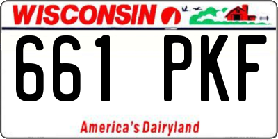 WI license plate 661PKF