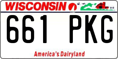WI license plate 661PKG