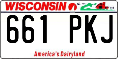 WI license plate 661PKJ