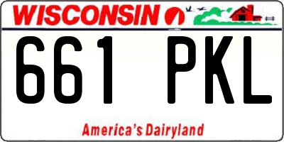WI license plate 661PKL