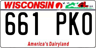 WI license plate 661PKO