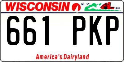 WI license plate 661PKP