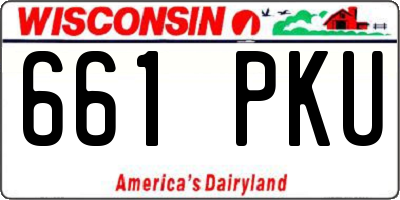 WI license plate 661PKU
