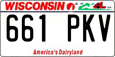 WI license plate 661PKV