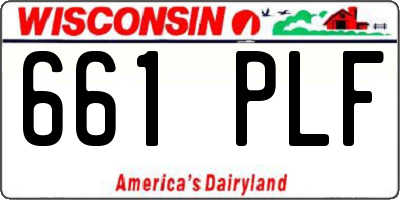 WI license plate 661PLF