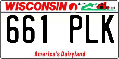 WI license plate 661PLK