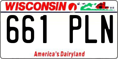 WI license plate 661PLN