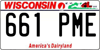 WI license plate 661PME
