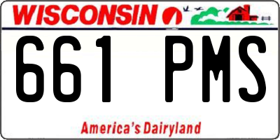 WI license plate 661PMS