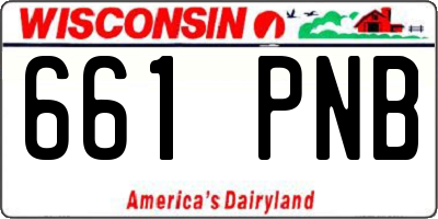 WI license plate 661PNB
