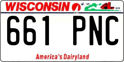 WI license plate 661PNC