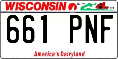 WI license plate 661PNF