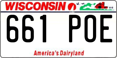 WI license plate 661POE