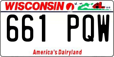 WI license plate 661PQW